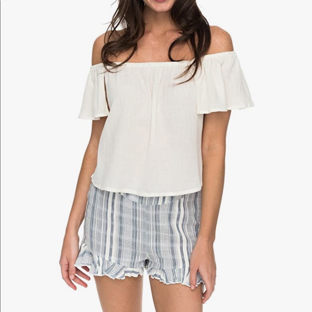 ROXY | White off-the-shoulder crop top